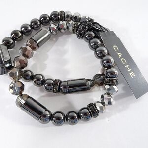 Cache Metallic Bead Charm Double Bracelet NWT 44